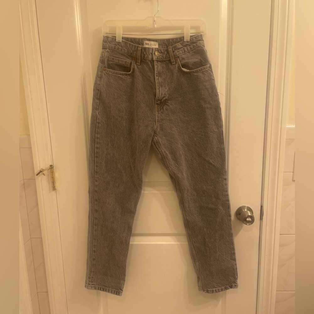 GRAY HIGH WAIST FULL LENGTH JEANS